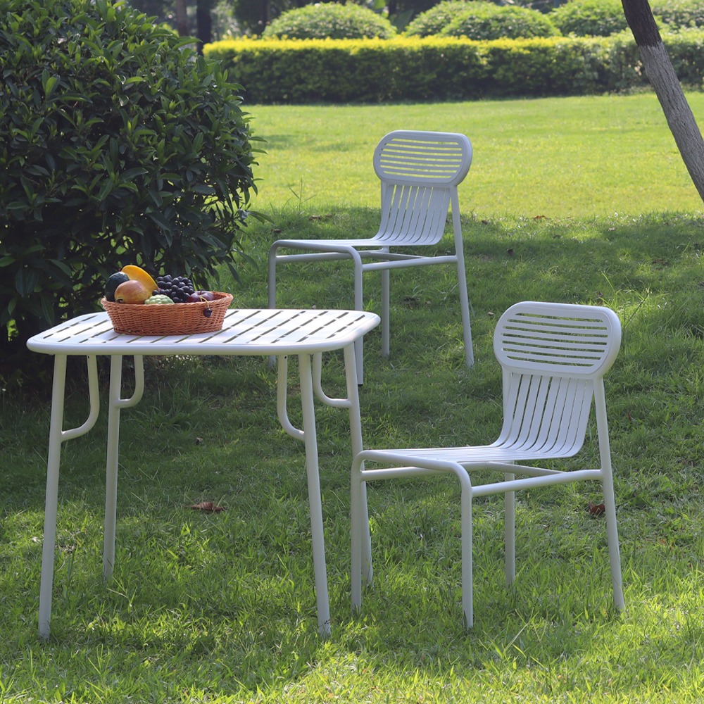 영가구링컨 화이트 철제 야외테이블세트 카페 정원 테라스 야외용 테이블 세트