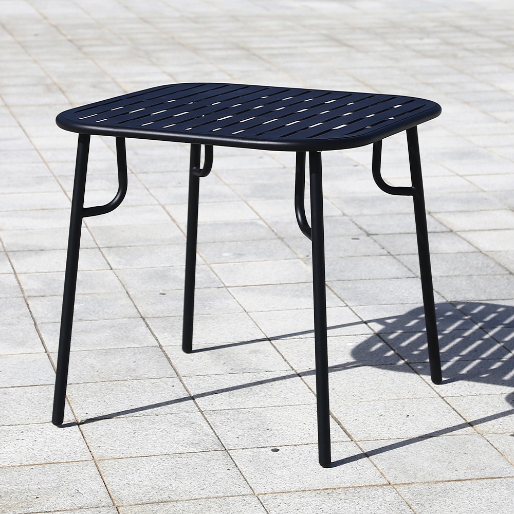 영가구링컨 블랙 철제 야외 정사각 2인용 테이블
